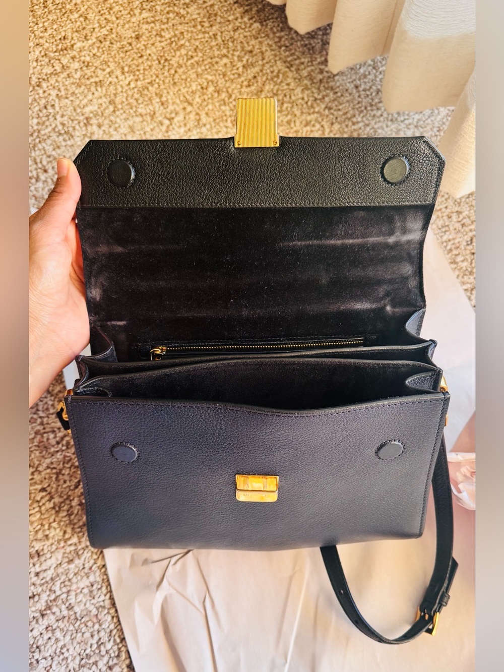 Miu Miu Madras Black Blue Leather Bag - Picture 5 of 8